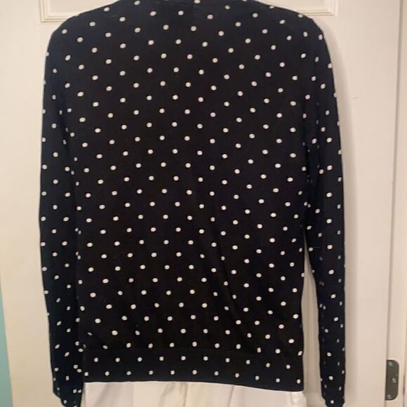 Petite Lord & Taylor Polk-a-dot Cotton Sweater - Picture 2 of 4